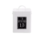 MegaChef 5-Piece Metal Kitchen Canister Set with Lids, White thumbnail 8