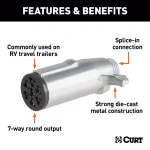 CURT 7-Way Round Trailer Connector Plug - Male End thumbnail 5