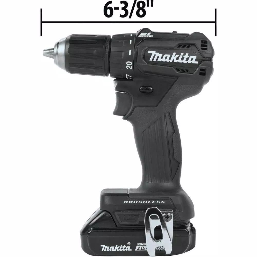 Makita 18V LXT Sub-Compact Brushless 1/2 in. Driver Drill Kit with 2.0 Ah Battery and Charger