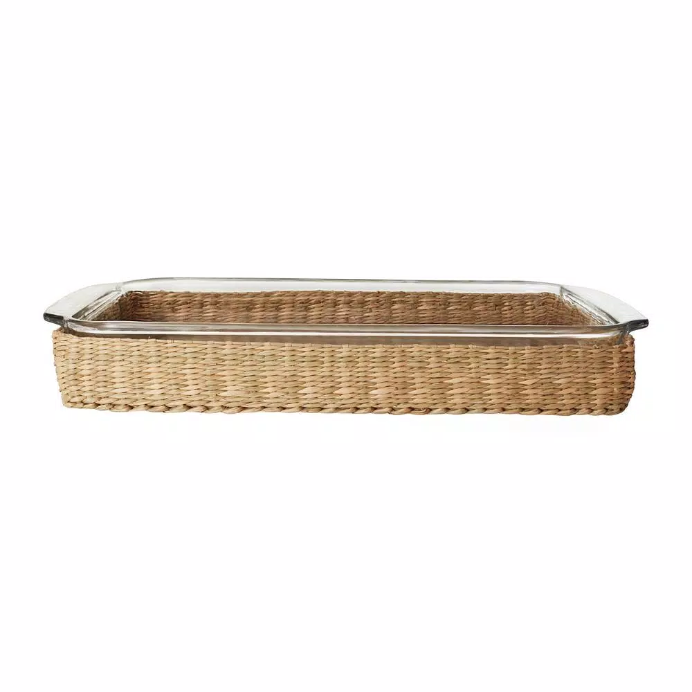 Libbey Baker's Basics 2-Piece Glass Bake Dish Set with Seagrass Basket, 9 x 13 in.
