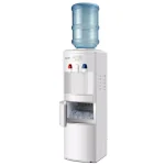 Costway Premium Top Loading Water Dispenser with Built-In Ice Maker, Hot & Cold Tri-Temp, White thumbnail 1