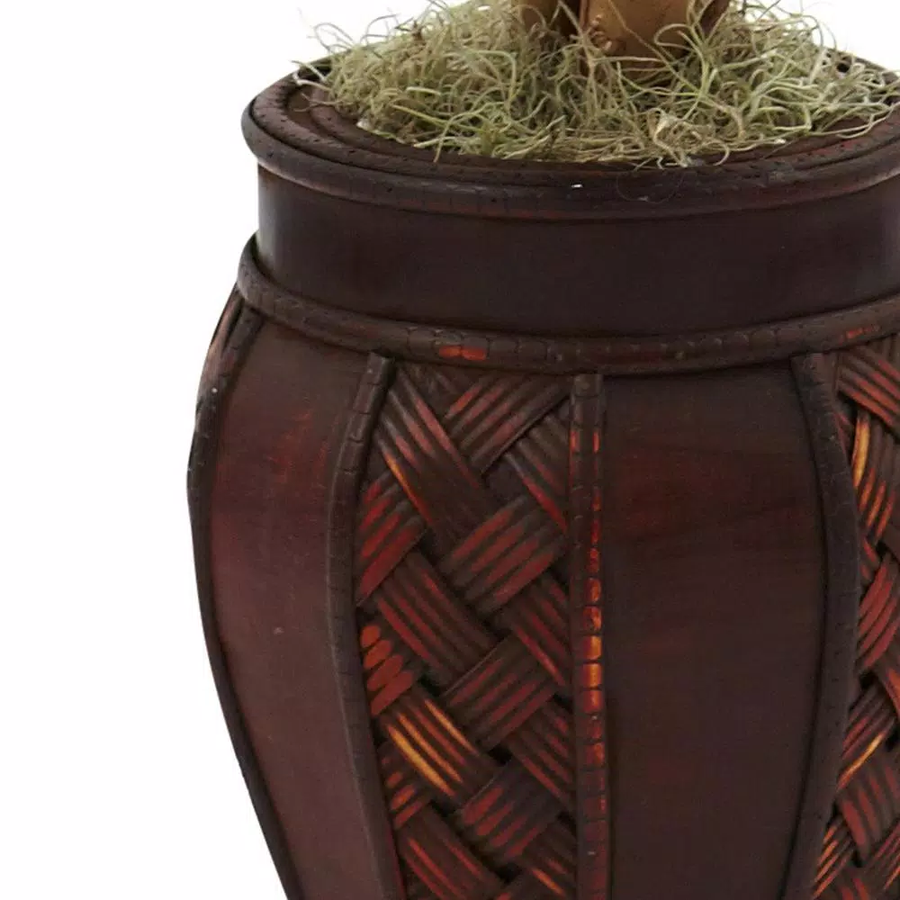 Nearly Natural 44 in. Artificial Ficus Tree with Decorative Wicker Planter