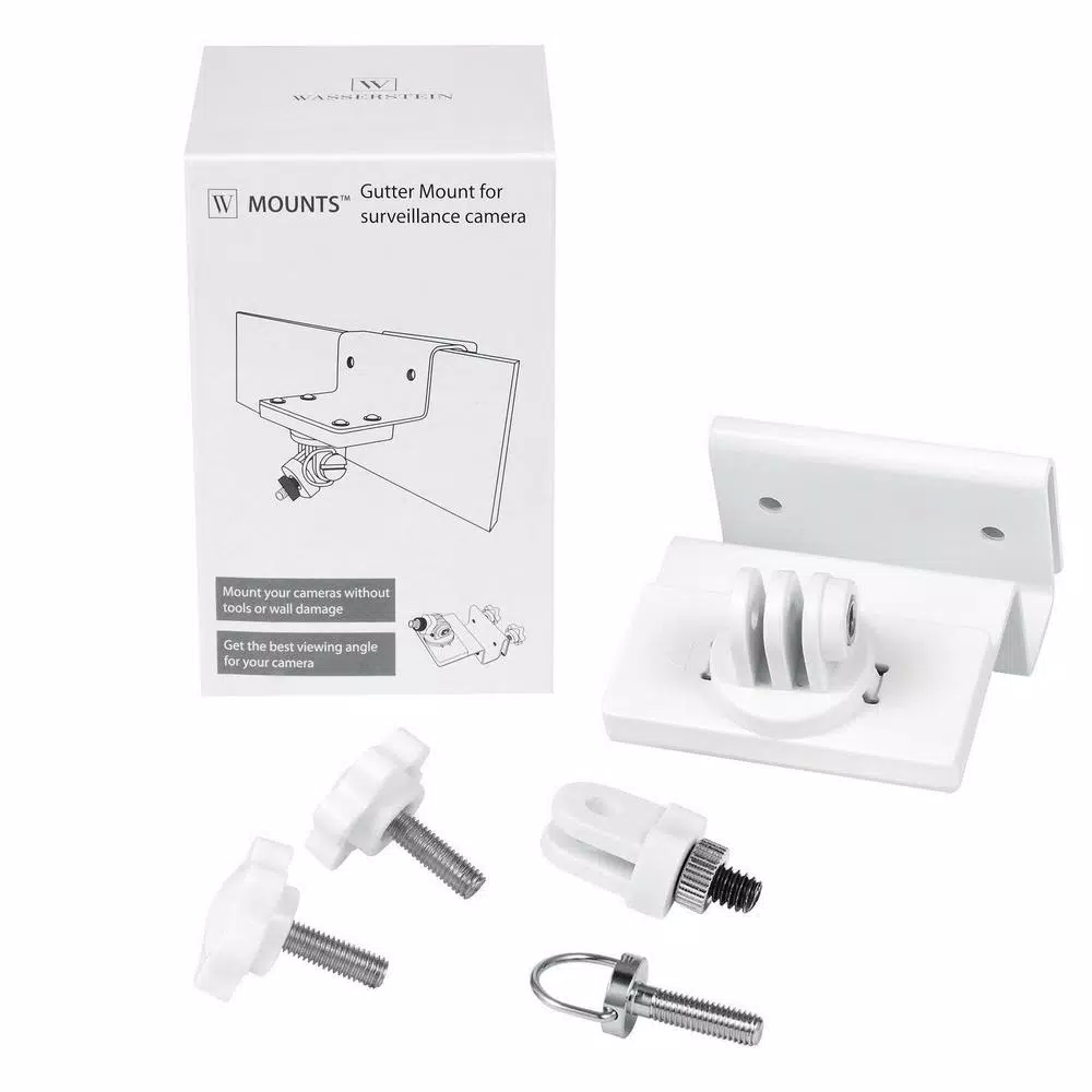 Wasserstein Weatherproof Gutter Mount for Arlo Pro, Ultra, Go, and Essential Cameras (White)