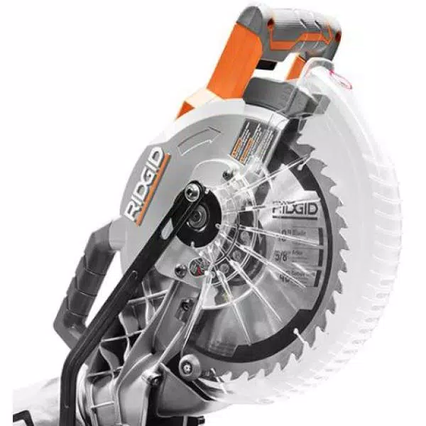 RIDGID 10 in. 15 Amp Dual Bevel Miter Saw with LED Cut Line & Universal Mobile Stand Combo