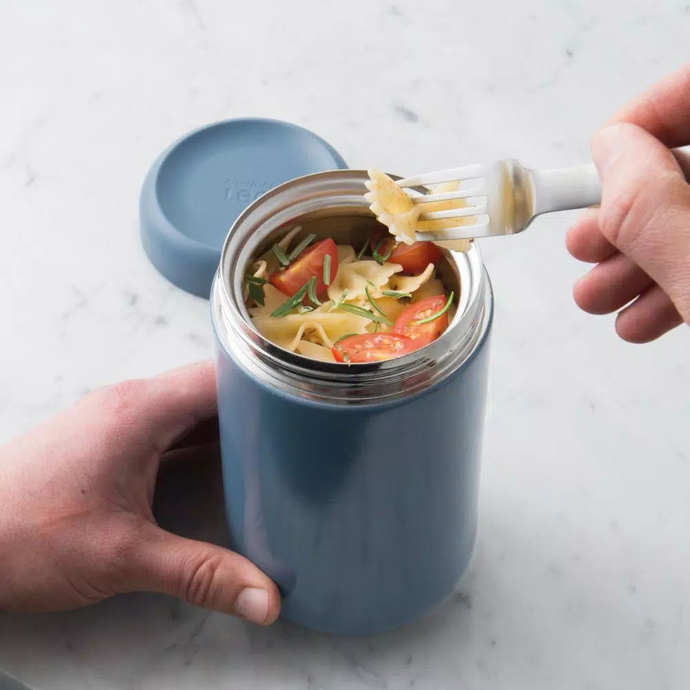 BergHOFF Leo .79 Qt. Blue Leak-Proof Stainless Steel Food Container