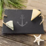 Cathy's Concepts Anchor Slate Serving Tray with Hemp Handles and Soapstone Chalk thumbnail 2