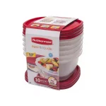 Rubbermaid Easy Find Lids 10-Piece Food Storage Container Set, Red/Clear thumbnail 2
