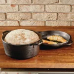 Lodge 5 Qt. Round Cast Iron Double Dutch Oven with Skillet Lid, Black thumbnail 3