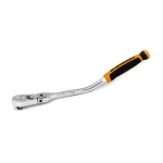 GEARWRENCH 3/8 in. Drive 90-Tooth Offset Flex Head Teardrop Ratchet, 12.25 in. thumbnail 1