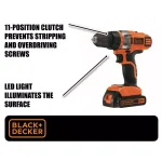 BLACK+DECKER 20V MAX Lithium-Ion Cordless Drill/Driver Kit with 1.5 Ah Battery and Charger thumbnail 2