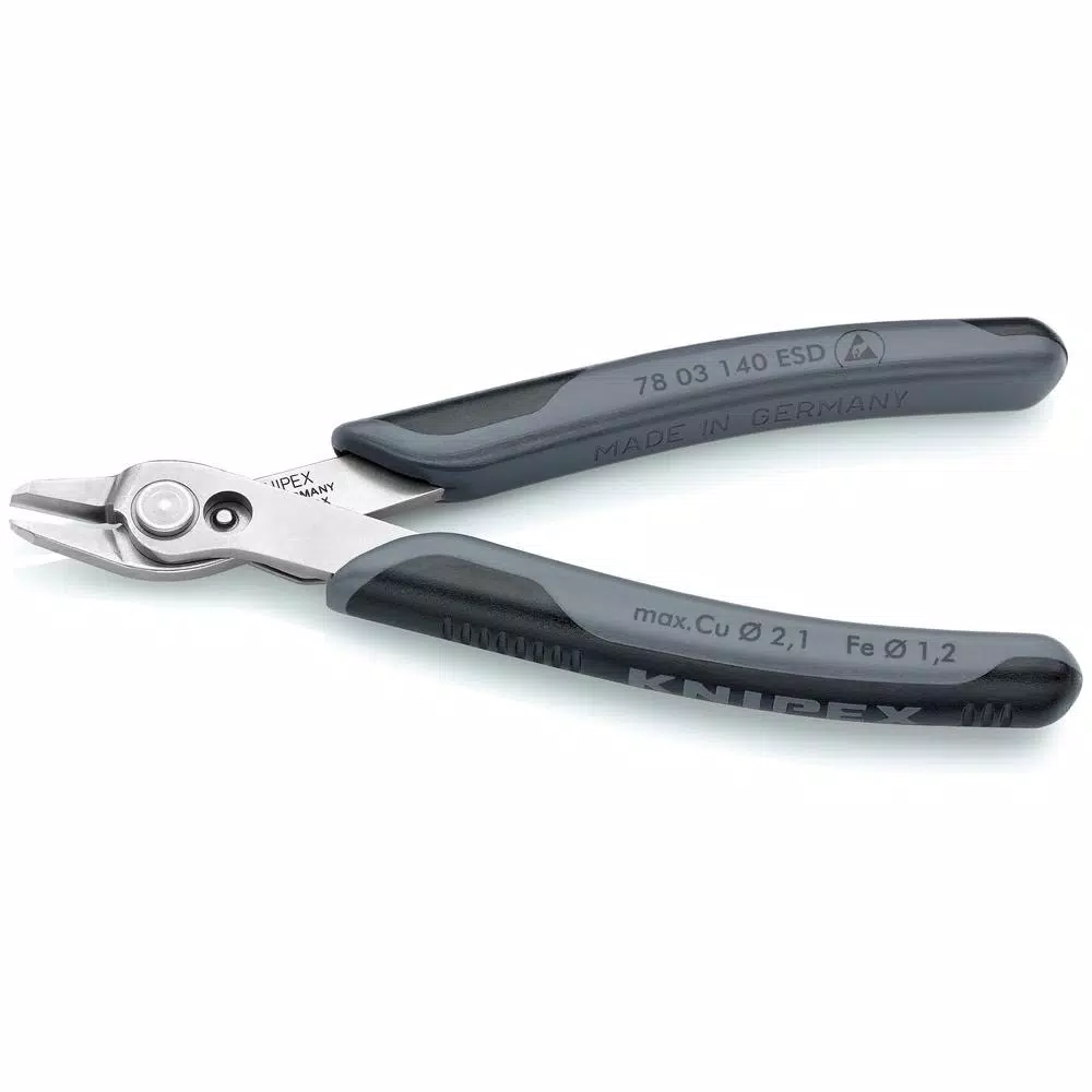 KNIPEX 5-1/2 in. Electronics Super Knips XL Cutting Pliers with ESD Handles
