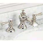 Water Creations Modern Classic 8 in. Widespread Bathroom Faucet with Pop Up Drain, Polished Nickel thumbnail 2