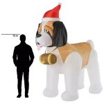 Gemmy 9 ft. Inflatable St. Bernard Christmas Yard Decoration with White Lights thumbnail 6