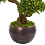 Nearly Natural 44 in. Four Ball Boxwood Artificial Topiary Tree in Gray Metal Planter thumbnail 3