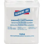 Genuine Joe White Embossed 1-Ply Lunch Napkins, 400 Count thumbnail 2