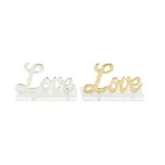 LITTON LANE Modern Gold and Silver Aluminum "Love" Letter Cut-Outs, Set of 2 thumbnail 2