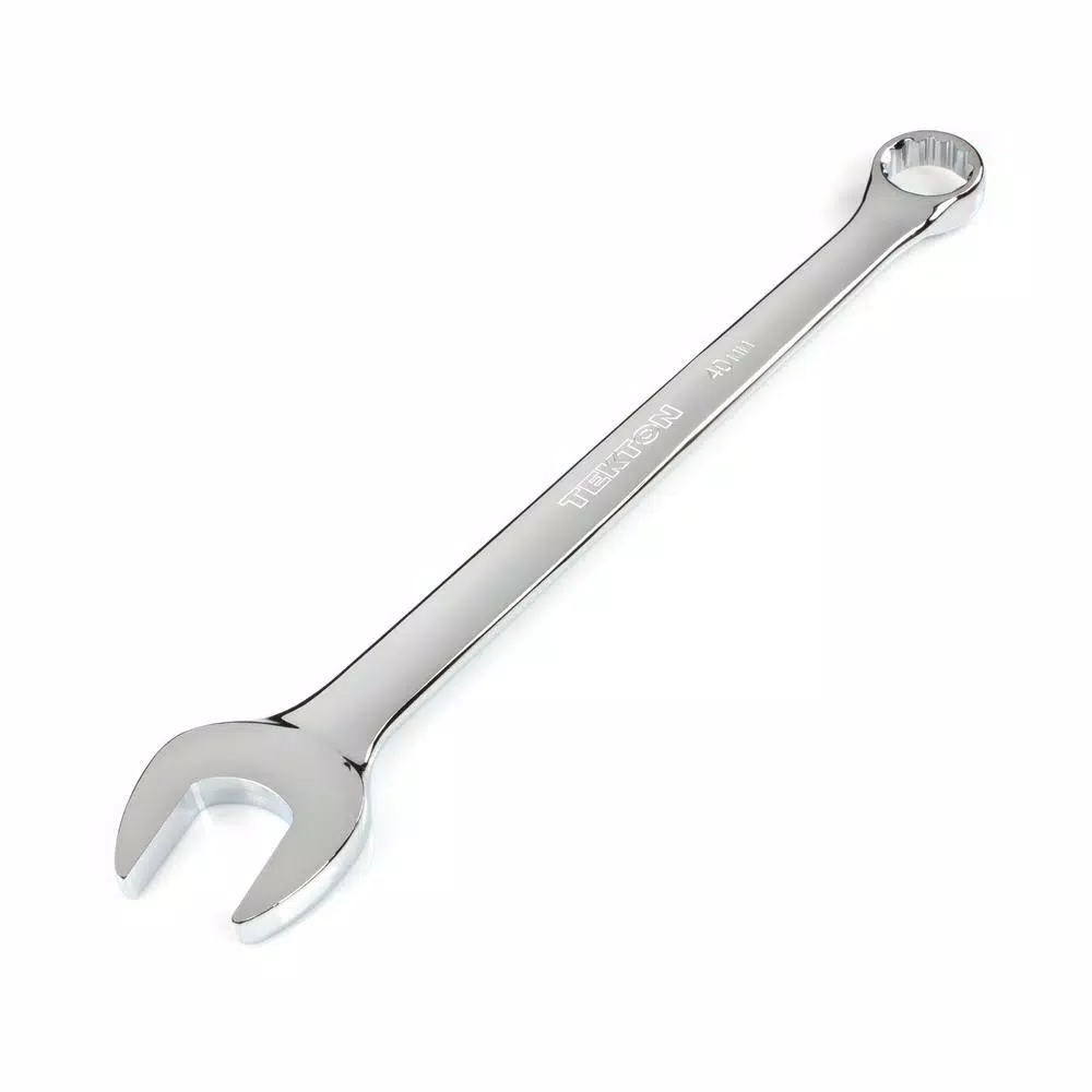 TEKTON 40 mm Combination Wrench, 12-Point Box End, Chrome Vanadium Steel