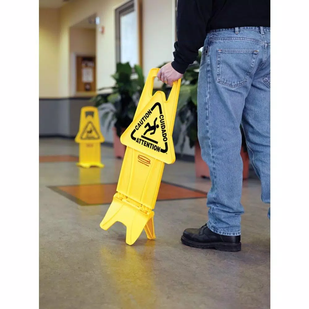 Rubbermaid Commercial Products 25 in. x 13 in. Wet Floor Caution Sign