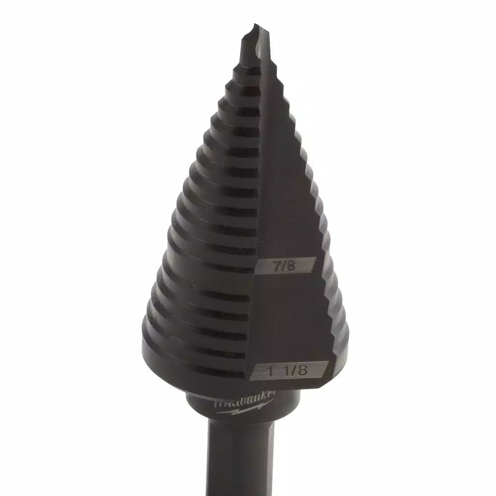 Milwaukee #9 Step Drill Bit, 7/8 in. and 1-1/8 in., Black Oxide