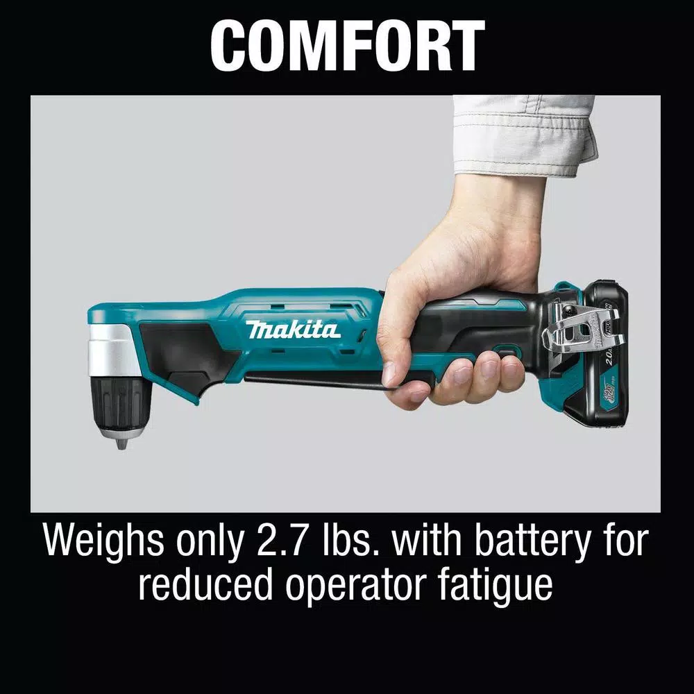 Makita 12V MAX CXT Lithium-Ion Cordless 3/8 in. Right Angle Drill Kit (2.0 Ah)