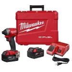 Milwaukee M18 FUEL 1/4 in. Hex Impact Driver Kit with Two 5.0 Ah Batteries and Charger thumbnail 1