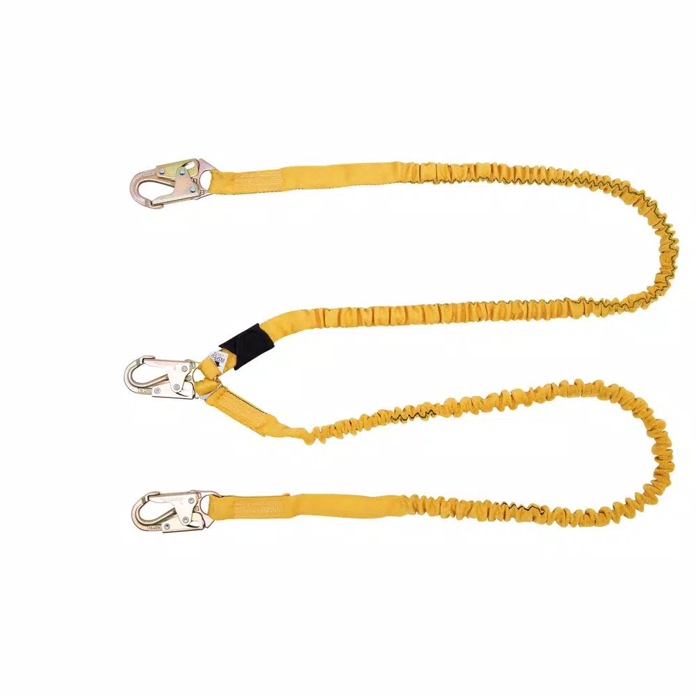 WERNER Upgear 6 ft. SoftCoil Twin Leg Lanyard with Energy Absorbing Inner Core and Snap Hooks