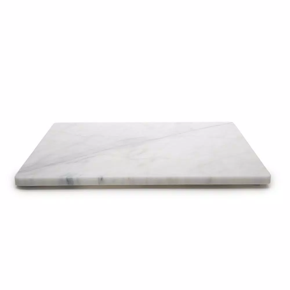 Fox Run White Marble Pastry Board, 16 x 20 inch Rectangle Rolling Surface
