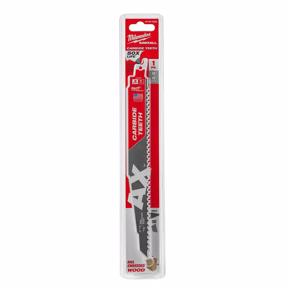 Milwaukee SAWZALL Reciprocating Saw Blade Set, 14-Piece with 9 in. AX Carbide Demo Blade