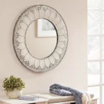 Home Decorators Collection Medium Round Ivory Antiqued Classic Accent Mirror, 31.4 in. thumbnail 3