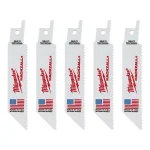 Milwaukee 4 in. Multi-Material HACKZALL Reciprocating Saw Blades, 10 TPI (5 Pack) thumbnail 1