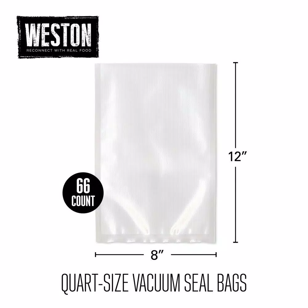 Weston 8 x 12 in. Quart Vacuum Sealer Bags, 66-Pack