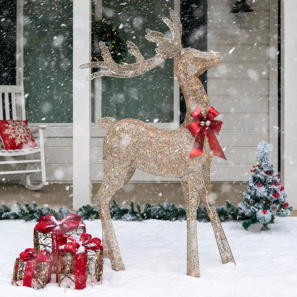 Best Choice Products 65.5 in. 3D Pre-Lit Christmas Reindeer Yard Decoration with 150 Warm White Incandescent Lights