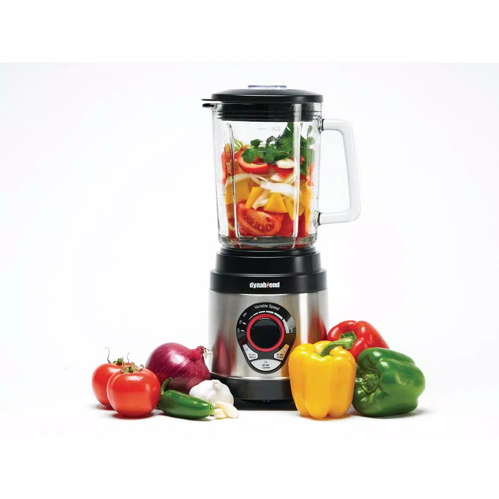 Tribest Dynablend Clean 60 oz. Black Stainless Steel Blender with Glass Pitcher