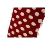 Glitzhome 21 in. Red and White Polka Dot Fabric Pompom Christmas Stocking thumbnail 5