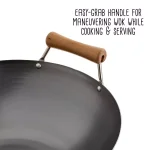 Honey-Can-Do Joyce Chen 14 in. Carbon Steel Wok with Removable Birchwood Handle thumbnail 6