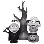 Gemmy 5 ft. Minions Halloween Airblown Inflatable Scene with Tree and Pumpkin thumbnail 2