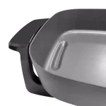 West Bend 12 in. Gray Square Electric Skillet with Grease Channel and Tilt Leg thumbnail 4