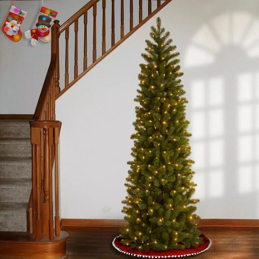 National Tree Company 6.5 ft. Downswept Douglas Slim Fir Artificial Christmas Tree with 300 Clear Lights