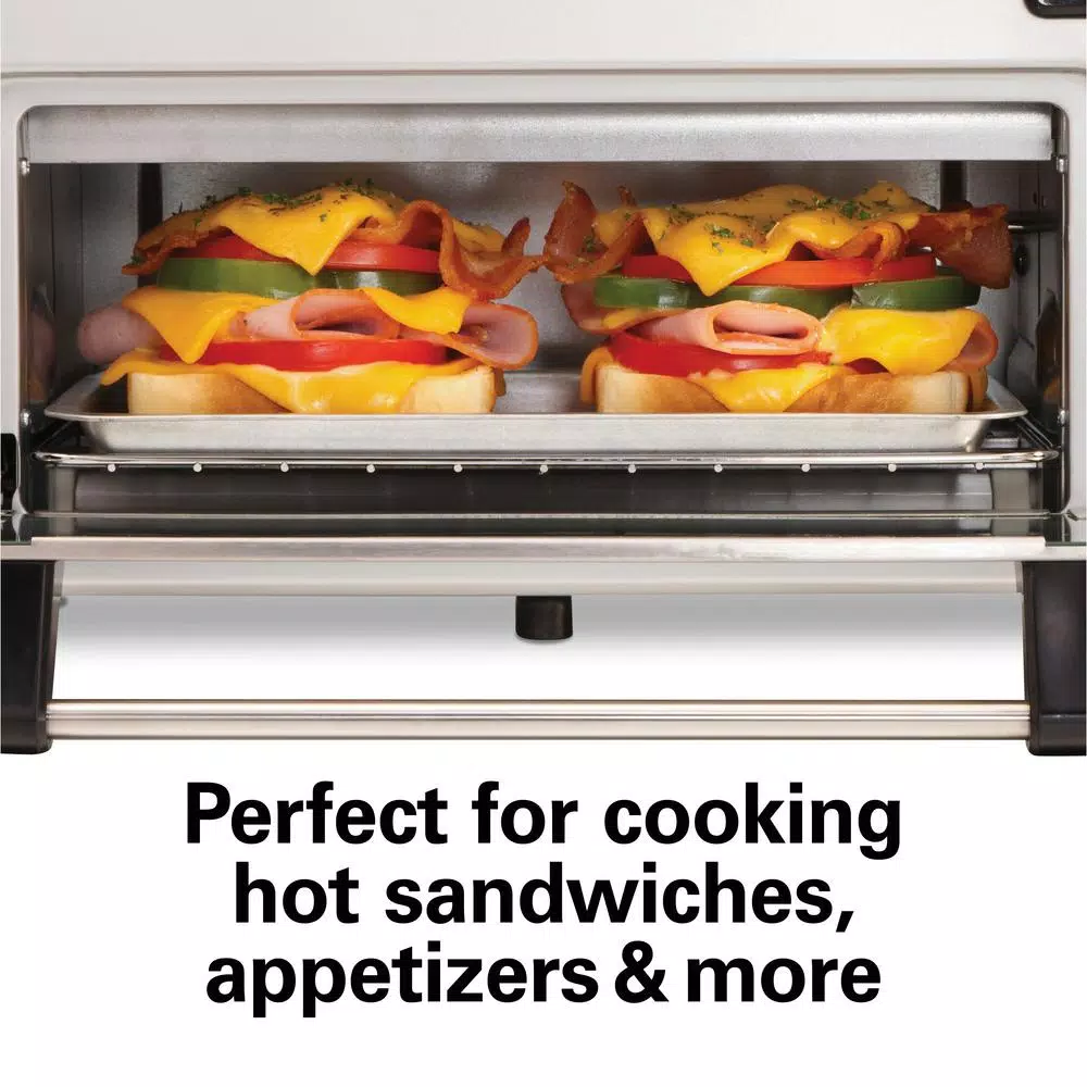 Hamilton Beach Toastation 1300W 2-Slice Toaster Oven, Black and Gray