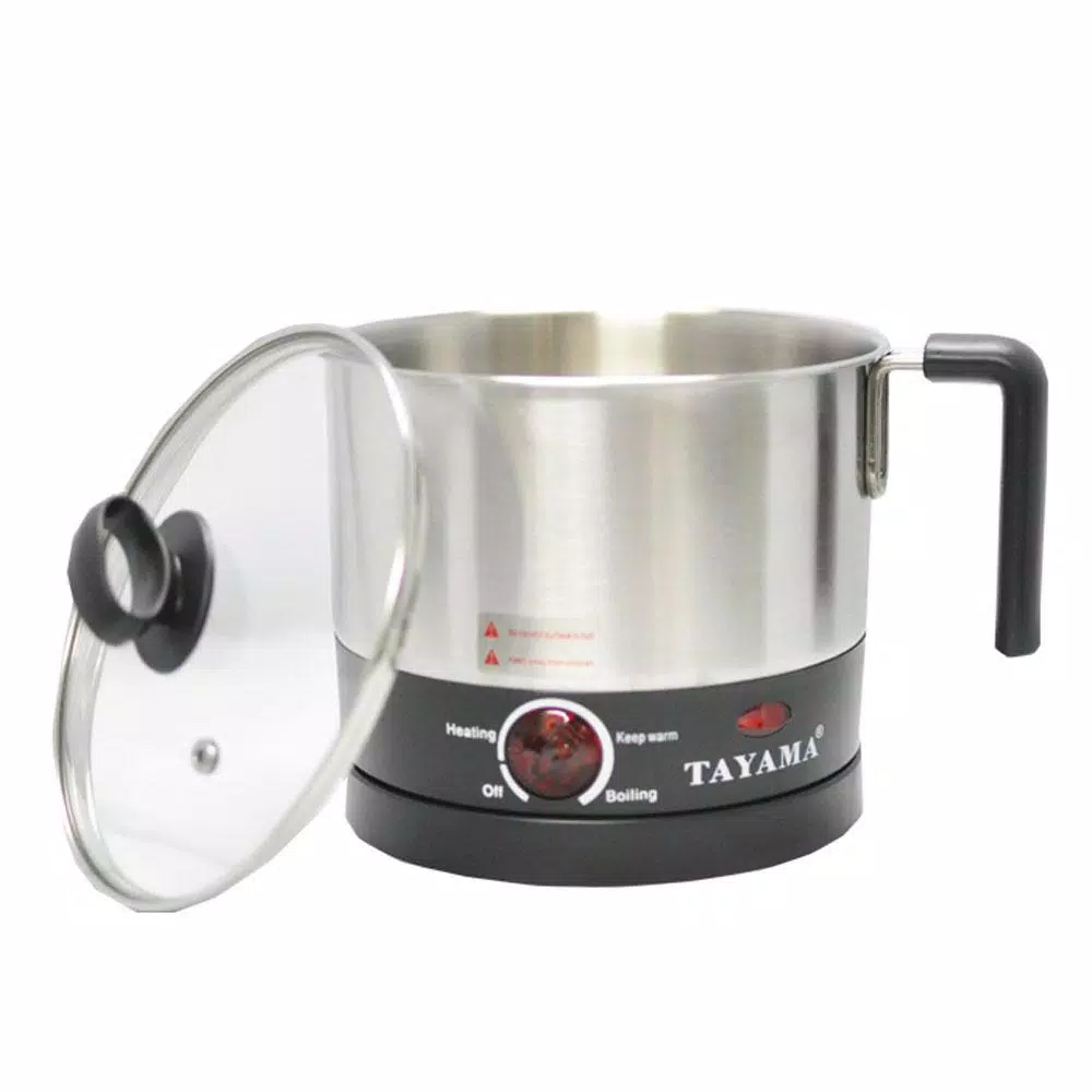 Tayama 1 Qt. Stainless Steel Slow Cooker with Temperature Control and Glass Lid