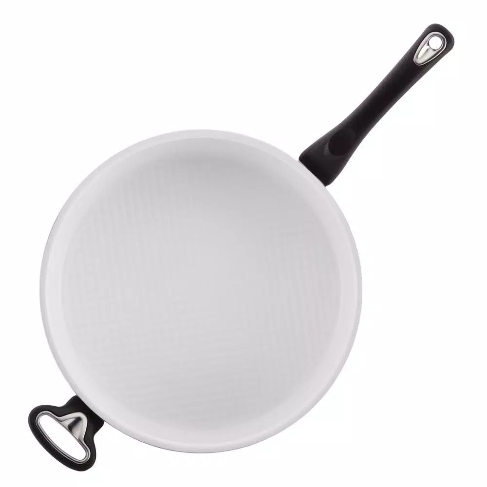 Farberware PURECOOK 5 Qt. Aluminum Ceramic Nonstick Saute Pan with Glass Lid, Aqua