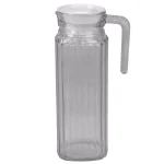 Unbranded Embellished Glass Decorative Pitcher, 33.8 fl. oz. Modern Clear Glassware thumbnail 1