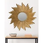Safavieh Josephine Round Antique Gold Sunburst Decorative Accent Mirror thumbnail 2