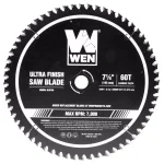 WEN 7.25 in. 60-Tooth Carbide-Tipped Professional Ultra Fine-Finish Circular Saw Blade with Cool-Cut Coating thumbnail 1