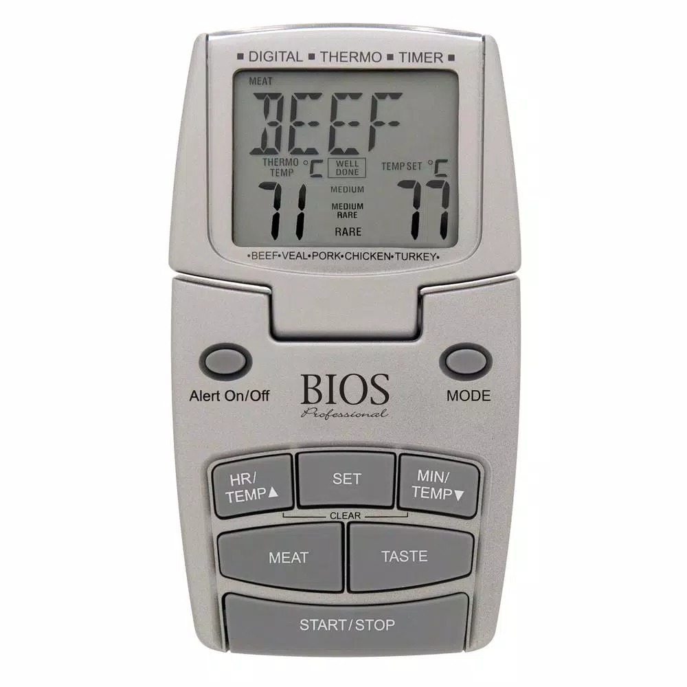 Unbranded Digital Meat Thermometer with Pre-Programmed Temperatures and Timer
