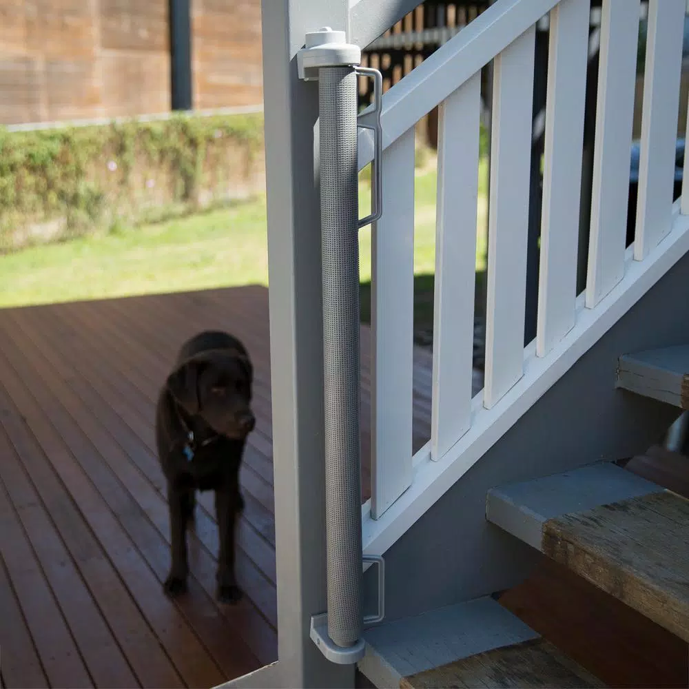 Perma Child Safety Extra Tall & Extra Wide Outdoor Retractable Gate, 41 in. H x 71 in. W, Gray