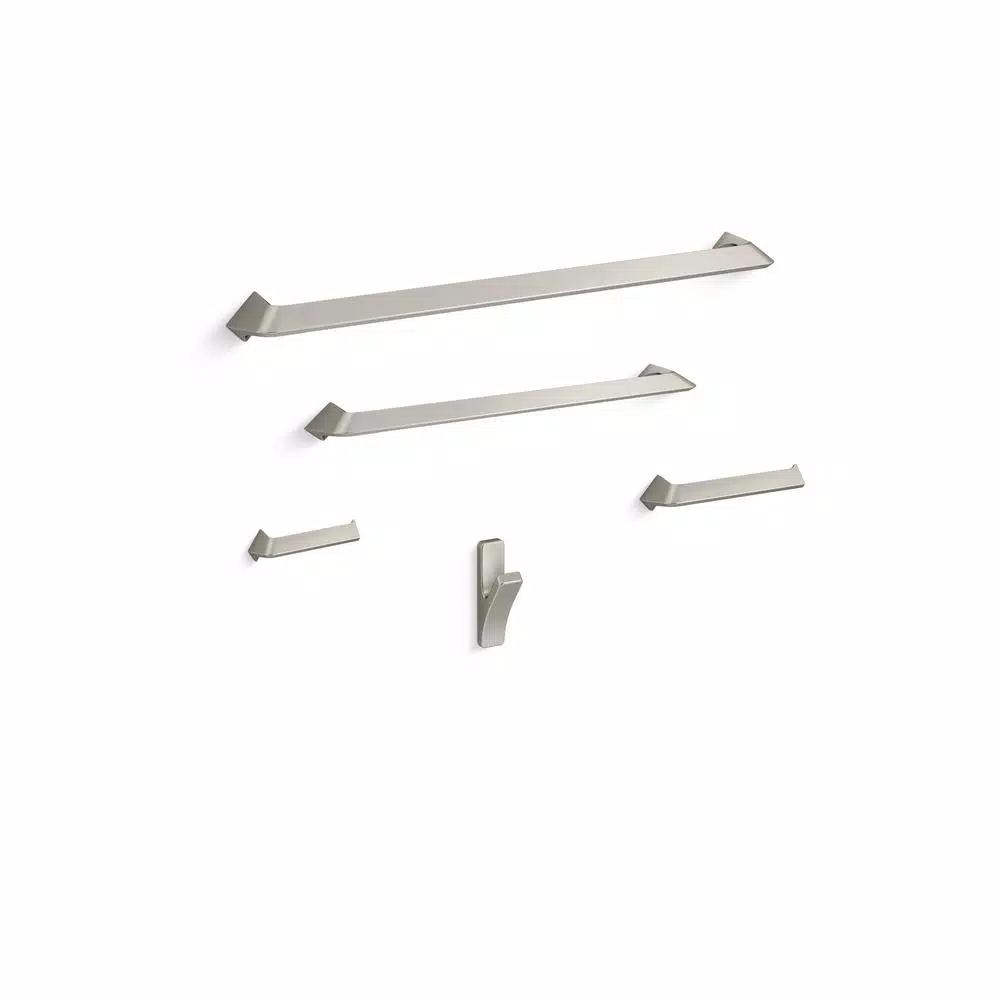 KOHLER Uniform 5-Piece Bathroom Hardware Set in Vibrant Brushed Nickel