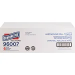Genuine Joe Solutions 1-Ply Hardwound Paper Towels, White, 6 Rolls thumbnail 2