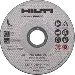 Hilti 4.5 in. x 0.045 in. Abrasive Cutting Disc, P Type 1 Flat Thin Wheels (25-Pack) thumbnail 1
