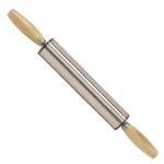 Home Basics Stainless Steel and Wood Rolling Pin thumbnail 1